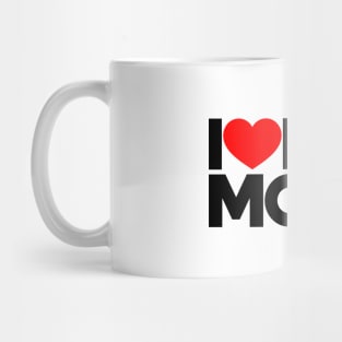 I Love Hot Moms Funny Red Hearts Love Mug